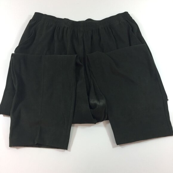 Dressbarn Women Olive Green Slack Pants Work Office Casual Elastic Waist Size 16 - Picture 4 of 10